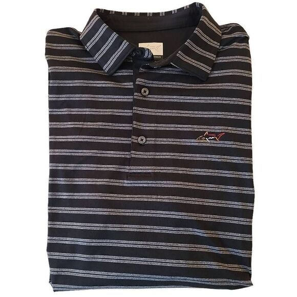 Greg Norman Mens Play Dry Stripe Polo Golf Shirt Size Medium - Picture 1 of 7